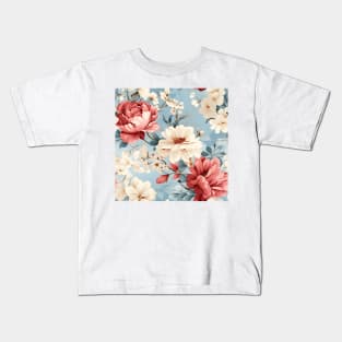 Shabby Chic Flowers Pattern 10 Kids T-Shirt